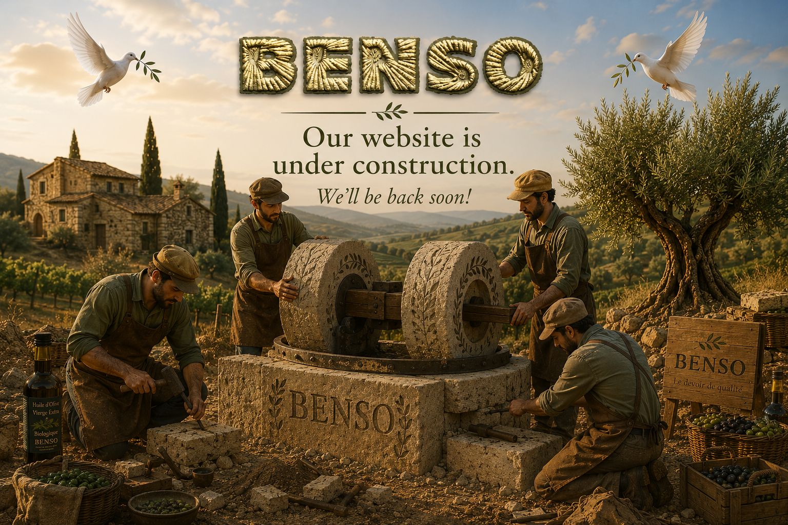 Le site Huile Benso est en construction, retour prochainement